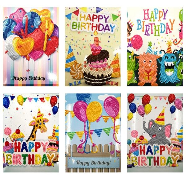 5D DIY Diamond Mosaic Greeting Cards Christmas Birthday Halloween Diamond Painting Kit 4