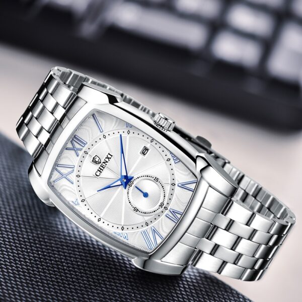 Men's Quartz Stainless Steel Wristwatch Fashion Chronograph Waterproof Business Watch 3