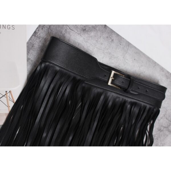 New Spring Summer PU Leather Long Tassel Personality Belts 5