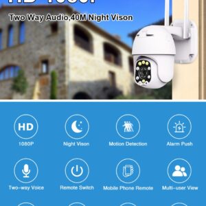 1080P PTZ IP Wifi Outdoor Dome Wireless Security Camera 8