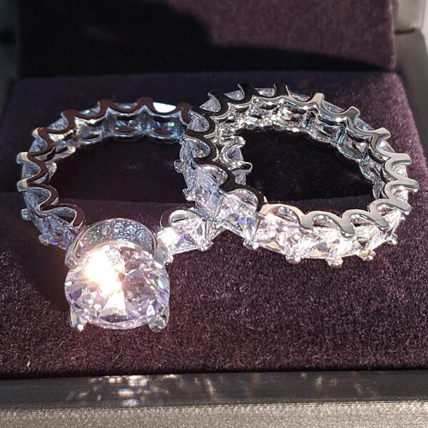 925 Sterling Silver Wedding Ring Set 5