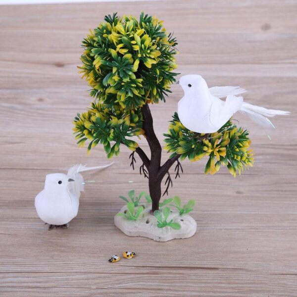 2Pcs Long Tail White Doves 3