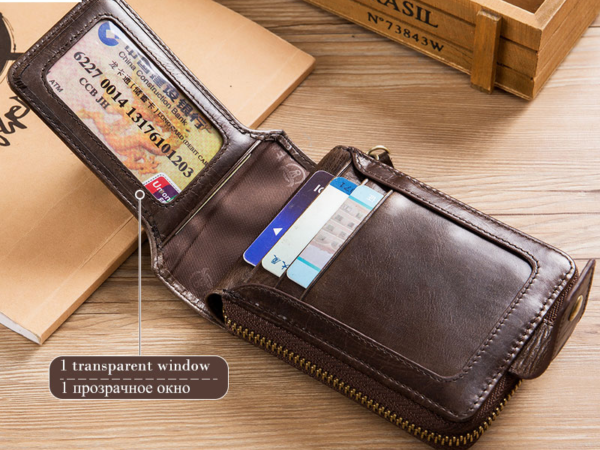 Men's Genuine Leather Purse Multifunction Storage Wallet 2