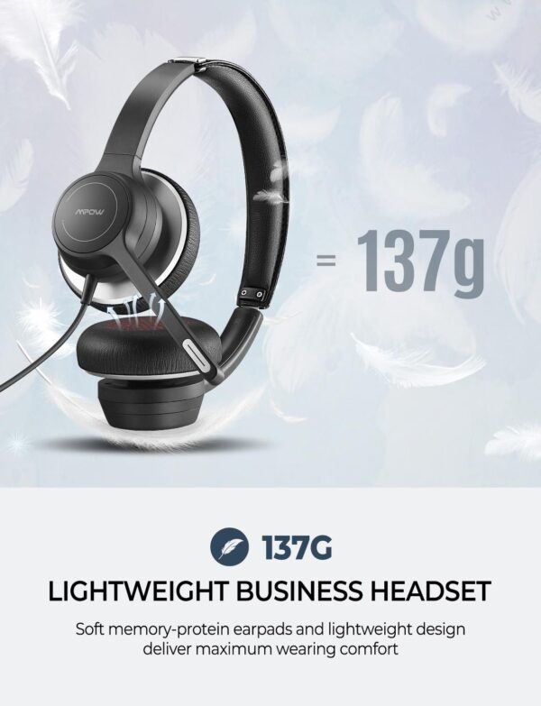 BH328 Office Headset Noise Reduction Headphone for Call Center Skype PC Cellphone 3