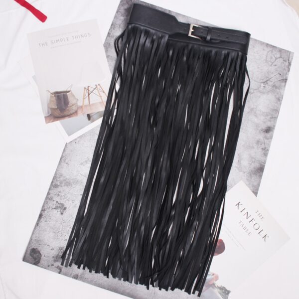 New Spring Summer PU Leather Long Tassel Personality Belts 4