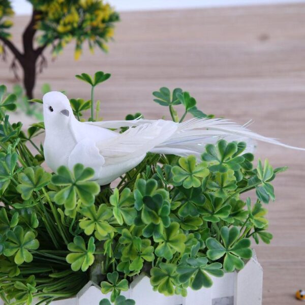 2Pcs Long Tail White Doves 5