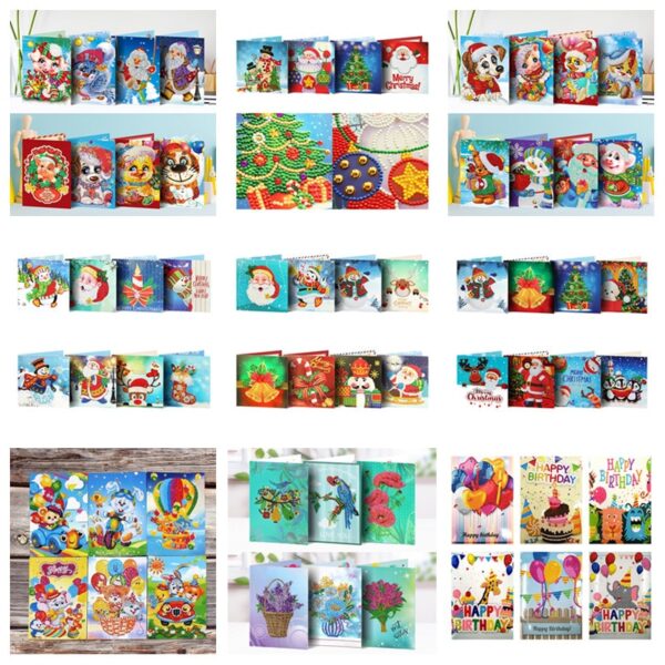 5D DIY Diamond Mosaic Greeting Cards Christmas Birthday Halloween Diamond Painting Kit 1