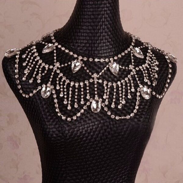 Crystal Bridal Shoulder Chain Rhinestone Wedding Necklaces 5