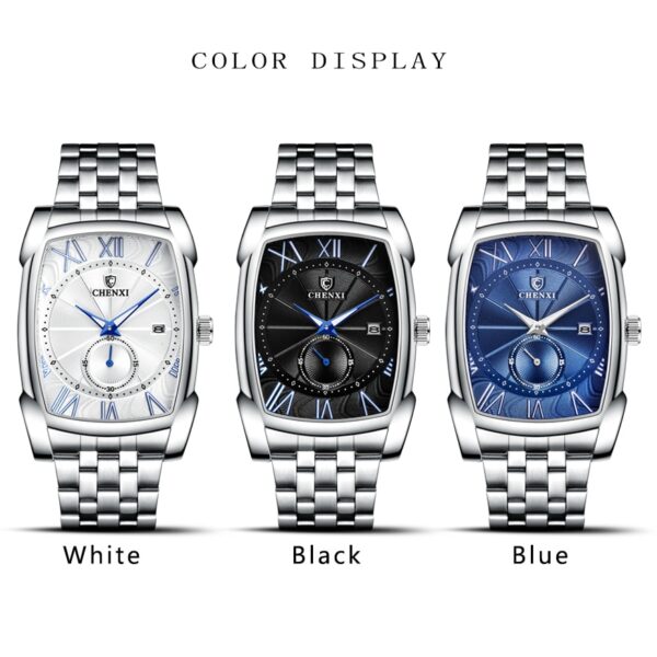 Men's Quartz Stainless Steel Wristwatch Fashion Chronograph Waterproof Business Watch 5