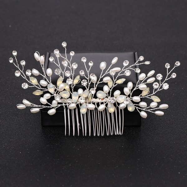 Pearl Crystal Wedding Hair Combs Bridal Flower Headpiece 3
