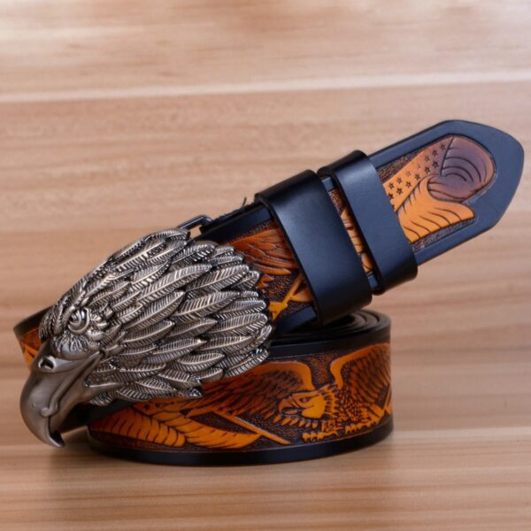 Eagle Design Luxury Fashion Male Leather Belts 1