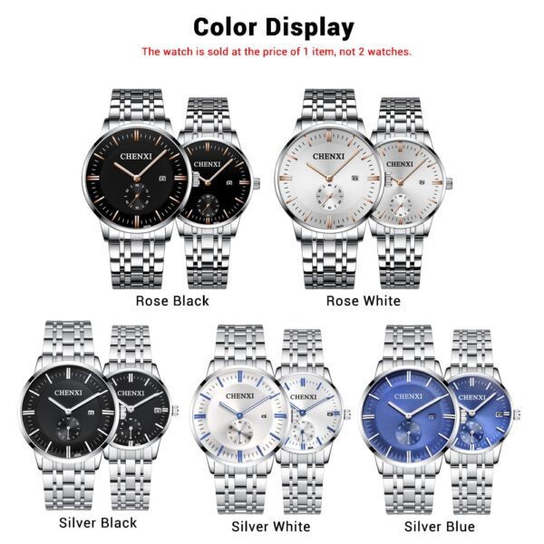 Stainless Steel Waterproof Couple Watches 5