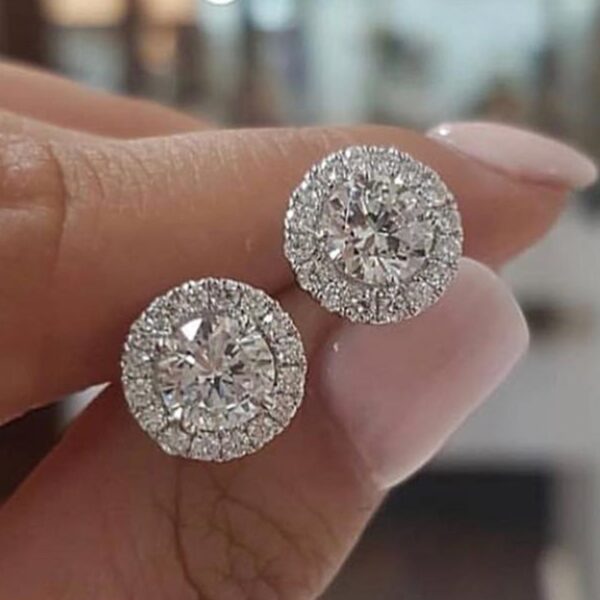 2021 New Arrival Fashion Luxury 925 Sterling Silver Pink CZ Drop Stud Earing  for women Valentine's Day gift Z5 3