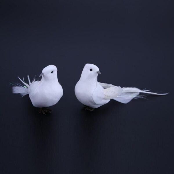 2Pcs Long Tail White Doves 6
