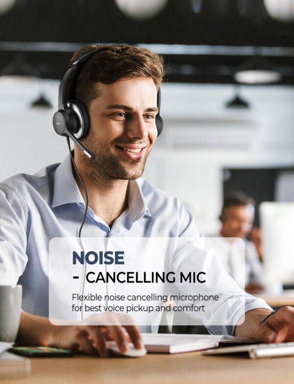 BH328 Office Headset Noise Reduction Headphone for Call Center Skype PC Cellphone 4