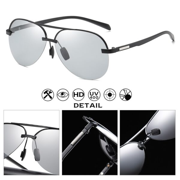 Photochromic Polarized Sunglasses Men Day Night Vision Driving Sunglasses 4