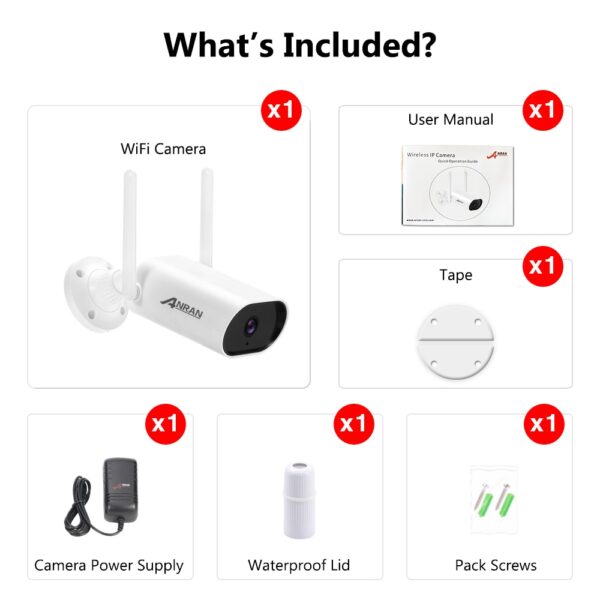 Outdoor Wifi Security Camera 2MP 1080P 6