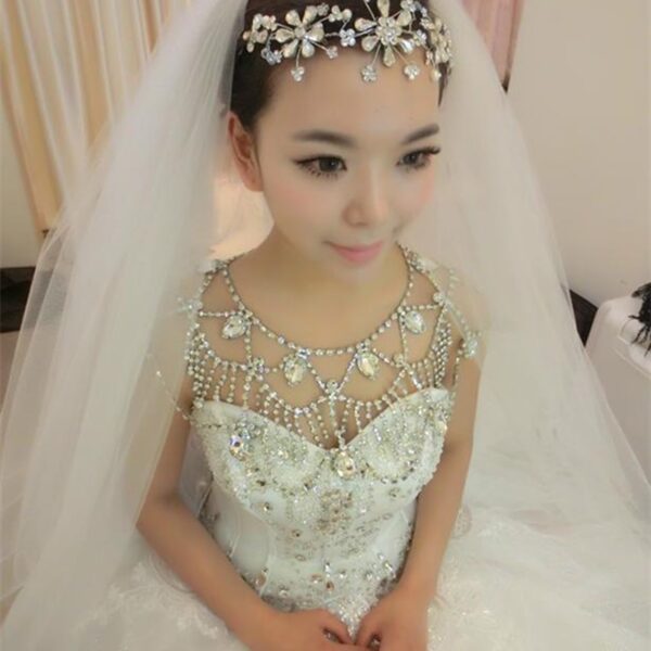 Crystal Bridal Shoulder Chain Rhinestone Wedding Necklaces 4