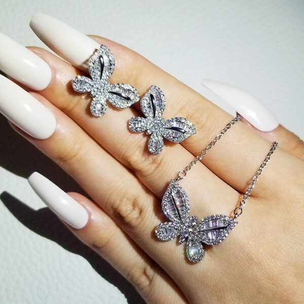 New Luxury Butterfly 925 Sterling Silver Dubai Wedding For Women J5965 1