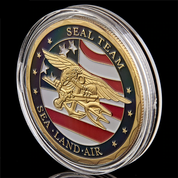Nice Souvenir Coin US Sea Land Air Seals Team Gold Plated Metal 6