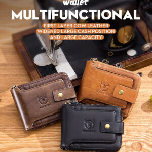 Men's Genuine Leather Purse Multifunction Storage Wallet 10