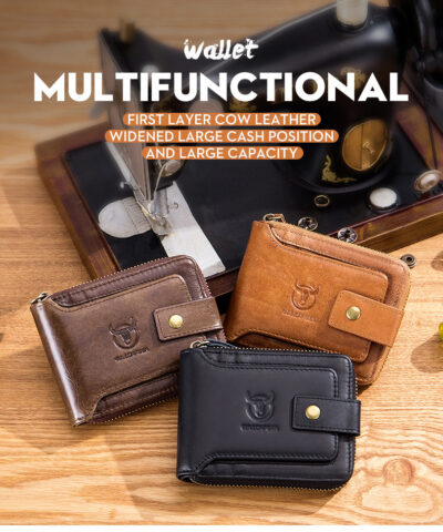 Men’s Genuine Leather Purse Multifunction Storage Wallet