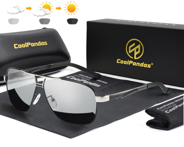 Vintage Square Photochromic Sunglasses Polarized  Anti-Glare Driver's Sunglasses 2