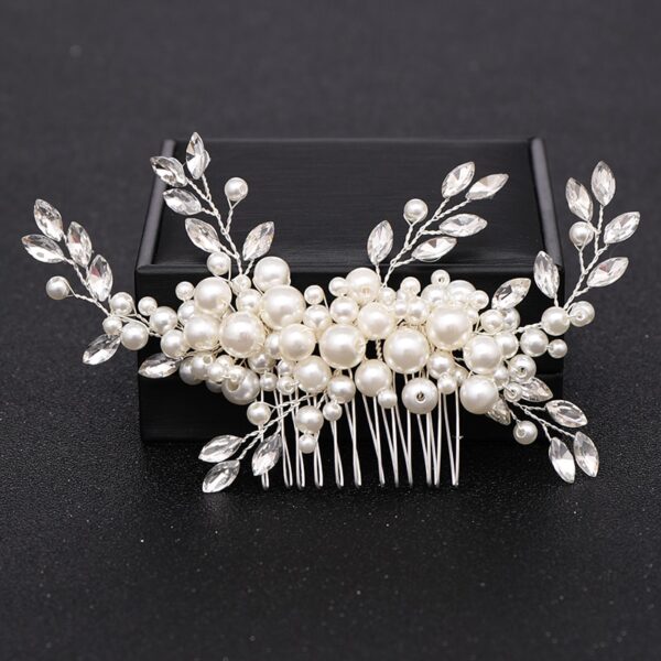 Pearl Crystal Wedding Hair Combs Bridal Flower Headpiece 4