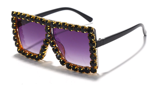 Fashion Diamond Square Glasses New Luxury Rhinestone Frames Eyeglasses 3