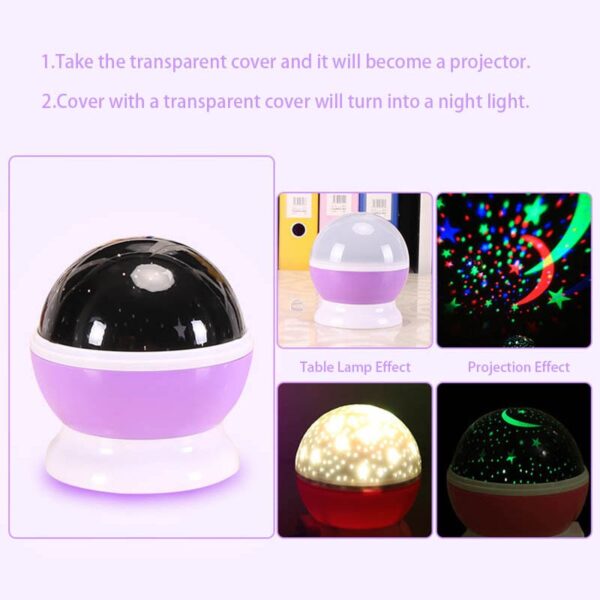 LED Rotating Star Projector Lighting Moon Starry Sky 2