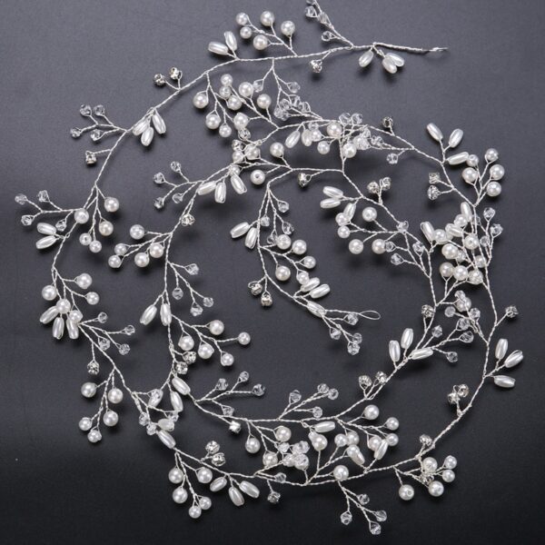 Crystal Pearl Headband Tiara Flower Headpiece 3