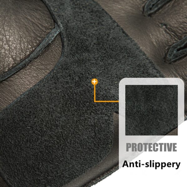 Real Leather Gloves for Men Half-Finger Genuine Cowhide Gloves 4