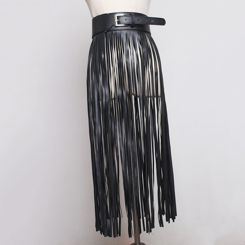 New Spring Summer PU Leather Long Tassel Personality Belts