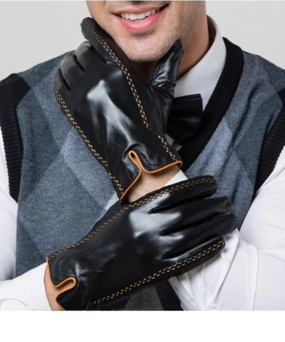Fashion Men’s Warm Gloves Touch Screen Gloves Goatskin Mittens