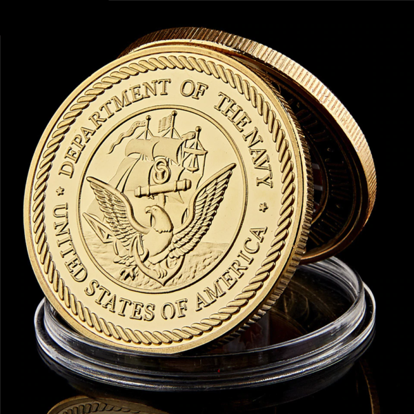 Nice Souvenir Coin US Sea Land Air Seals Team Gold Plated Metal 2