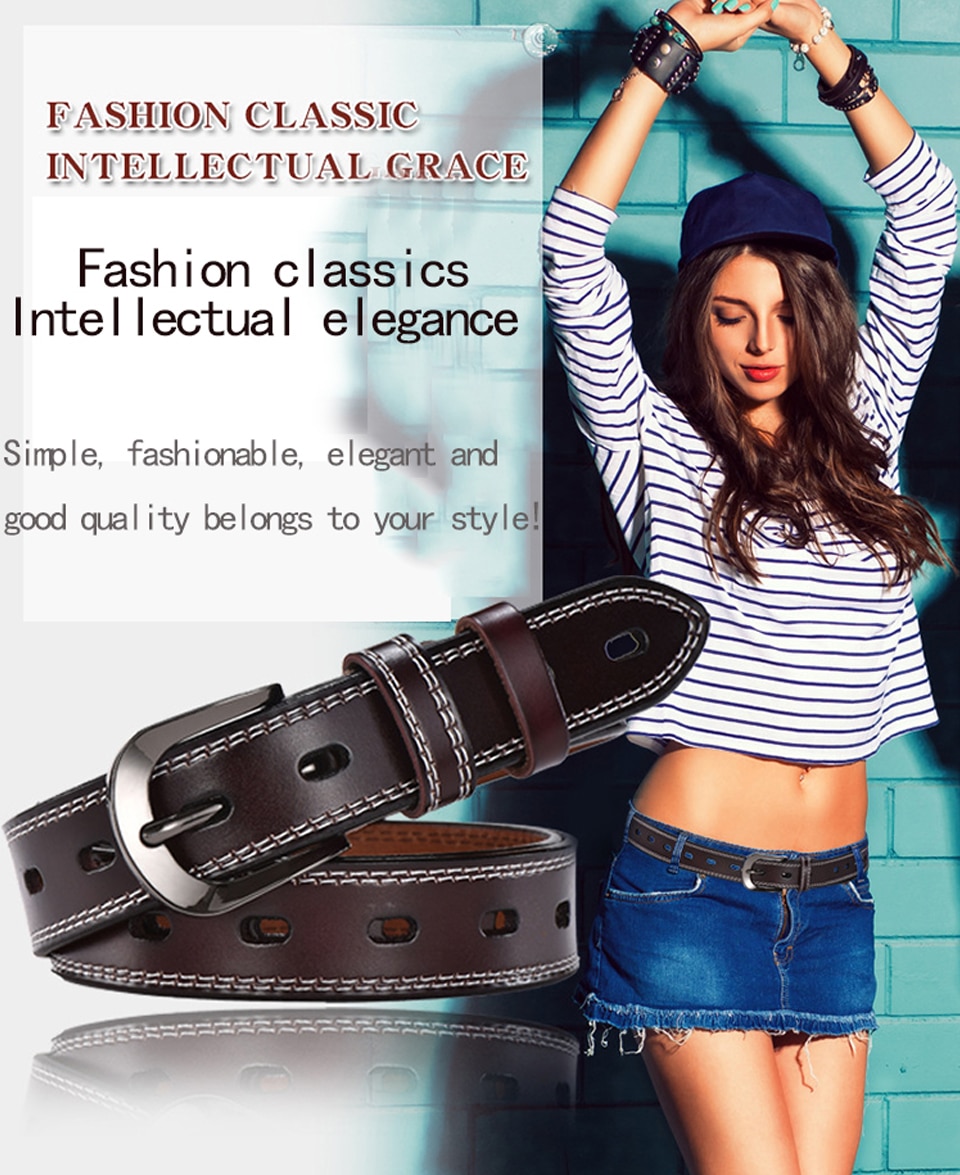 Genuine Leather Belts All-match Ladies Adjustable Belts