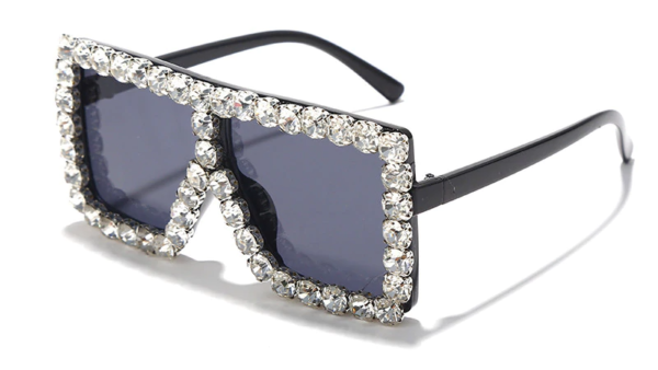 Fashion Diamond Square Glasses New Luxury Rhinestone Frames Eyeglasses 1