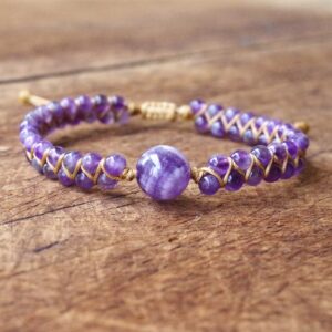 Natural Stone String Beads Braided Yoga Bracelet 1