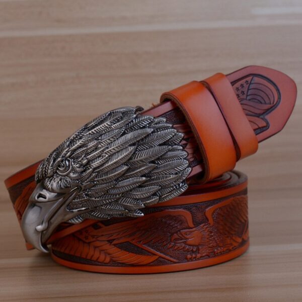 Eagle Design Luxury Fashion Male Leather Belts 5