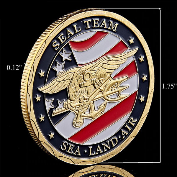 Nice Souvenir Coin US Sea Land Air Seals Team Gold Plated Metal 3