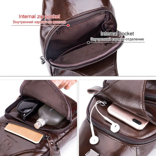 Genuine Leather Chest Bag for Men  3