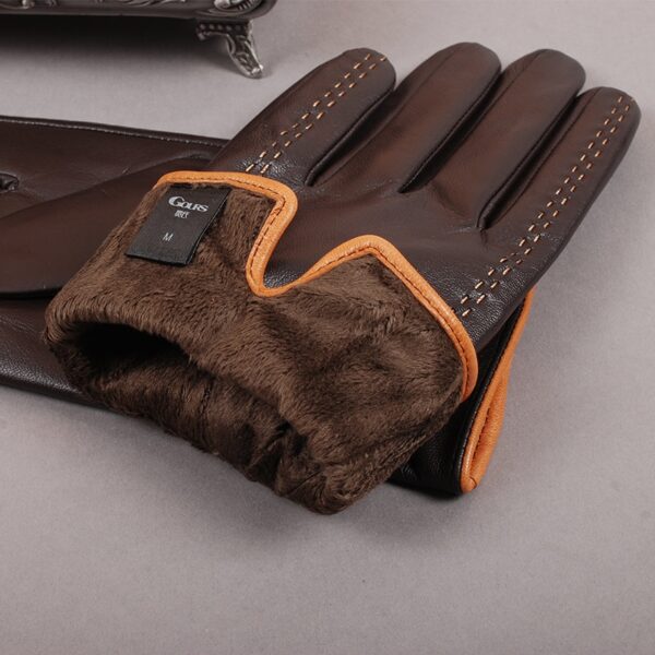 Fashion Men's Warm Gloves Touch Screen Gloves Goatskin Mittens  2