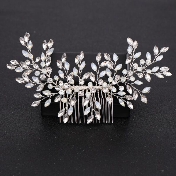 Pearl Crystal Wedding Hair Combs Bridal Flower Headpiece 2