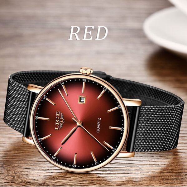 Fashion Luxury Ladies Mesh Belt Ultra-thin Watch Stainless Steel Waterproof Quartz Watch 5