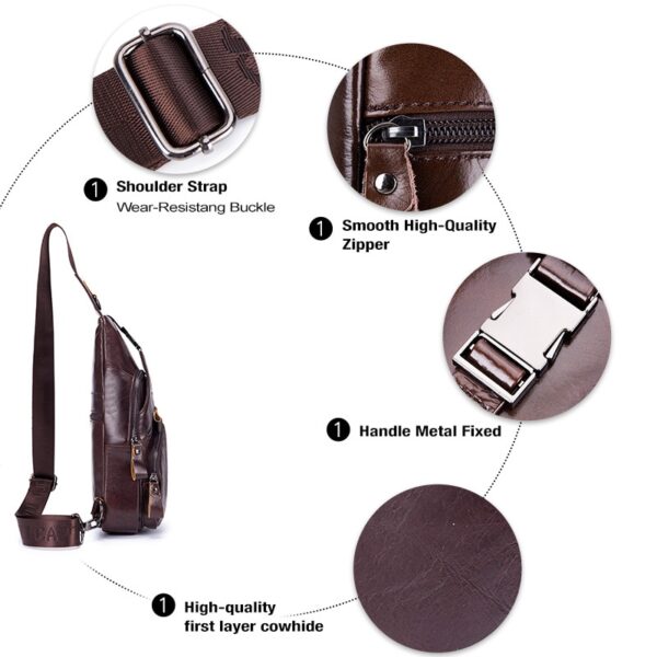 Genuine Leather Chest Bag for Men  4