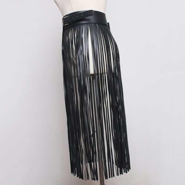 New Spring Summer PU Leather Long Tassel Personality Belts 2