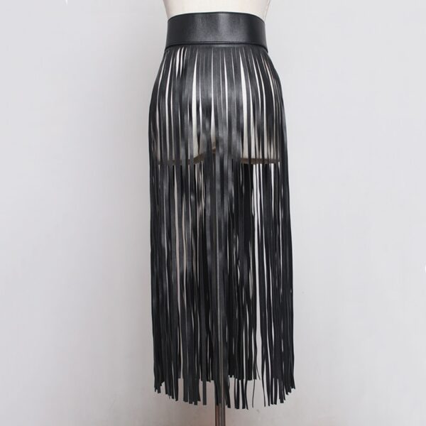 New Spring Summer PU Leather Long Tassel Personality Belts 3