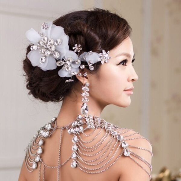 Vintage Bridal Shoulder Strap Long Crystal Necklace Chains 1