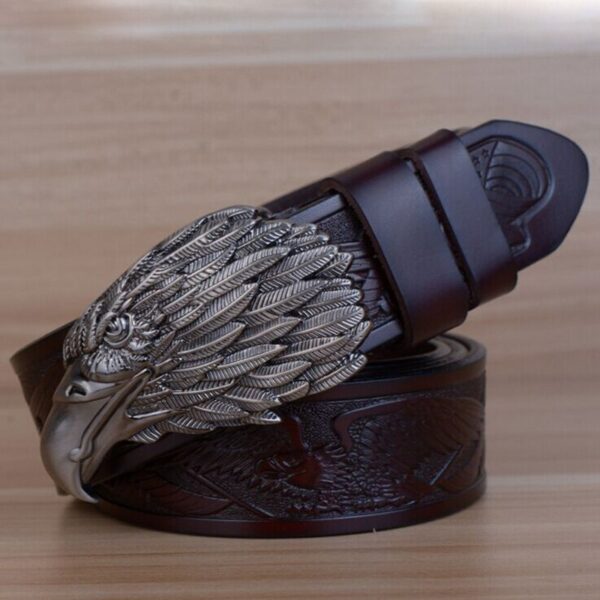 Eagle Design Luxury Fashion Male Leather Belts 4