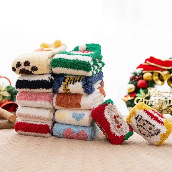 High Quality Soft Warm Floor Socks Christmas Stocking Gift Box 2